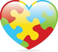 Autism Heart Illustration vector