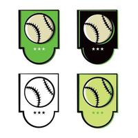 conjunto de iconos de emblema de béisbol