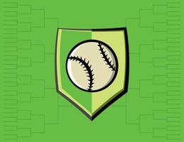 emblema de béisbol y fondo del torneo vector