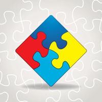 Autism Awareness Puzzle Pieces Illustration vector