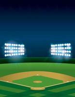 Baseball or Softball Field at Night vector