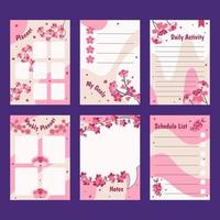 Peach Blossom Journal Template Collection vector