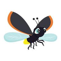Firefly Lightning Bug Glow Worm isolated vector illustration graphic