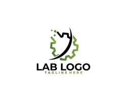 vector de icono de logotipo de laboratorio de ciencia aislado