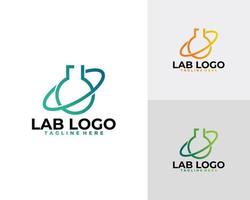 vector de icono de logotipo de laboratorio de ciencia aislado