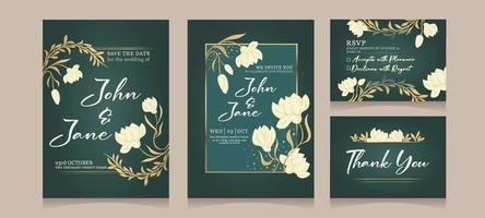 luxury wedding invitation design vector