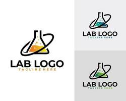 vector de icono de logotipo de laboratorio de ciencia aislado