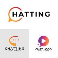 diseño de vector de conjunto de logotipo de chat