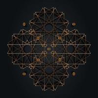 mandala sagrada de oro de alquimia, vector de concepto de logotipo de mandala de círculo dorado geométrico abstracto lujoso, geometría sagrada aislada en fondo negro