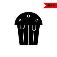 ilustración del icono de glifo de cupcake vector