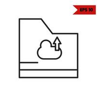 illustration of folder line icon vector