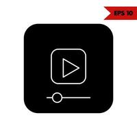 illustration of video play glyph icon vector