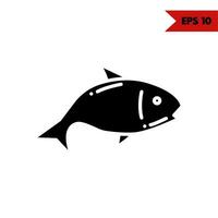 ilustración del icono de glifo de pescado vector