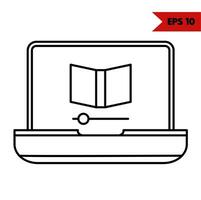 illustration of  laptop  line icon vector