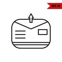 ilustración del icono de la línea de correo electrónico vector