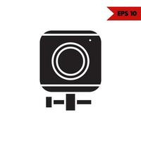 illustration of camera glyph icon vector