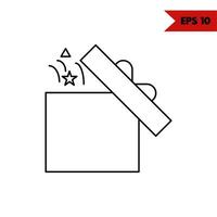 ilustración del icono de línea de caja de regalo vector