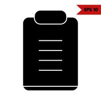 Illustration of note glyph icon vector