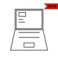 illustration of laptop line icon vector