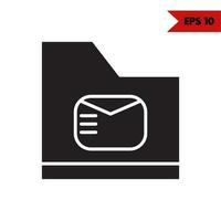 illustration of folder glyph icon vector