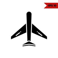 illustration of aircraft glyph icon vector