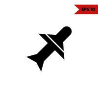 illustration of aircraft glyph icon vector