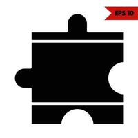 illustration of puzzle glyph icon vector