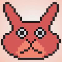 Rabbit head with pixel art. Vector illustration