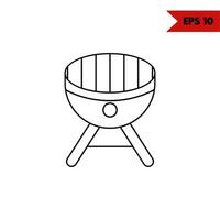 illustration of grill line icon vector