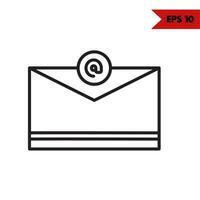 ilustración del icono de la línea de correo electrónico vector