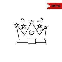 illustration of crown line icon vector