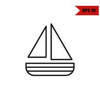 illustration of boat line icon vector