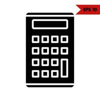 ilustración del icono de glifo de calculadora vector