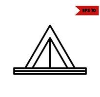 illustration of tent line icon vector