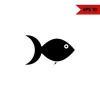 ilustración del icono de glifo de pescado vector