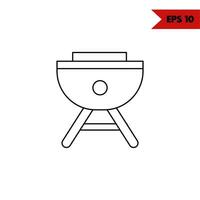 illustration of grill line icon vector