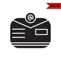 illustration of email glyph icon vector