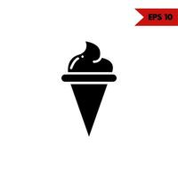 ilustración del icono de glifo de helado vector