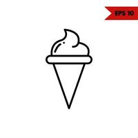 ilustración del icono de la línea de helado vector
