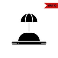 illustration of umbrella glyph icon vector