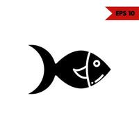 illustration of fish glyph icon vector