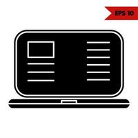 Illustration of laptop glyph icon vector