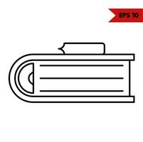 illustration of book line icon vector