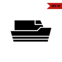 illustration of boat glyph icon vector