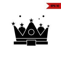 illustration  of crown glyph icon vector