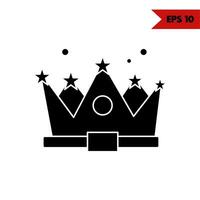 illustration of crown glyph icon vector
