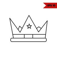 illustration of crown line icon vector