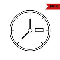 ilustración del icono de la línea del reloj vector