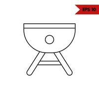 illustration of grill line icon vector