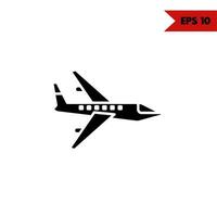 illustration of aircraft glyph icon vector